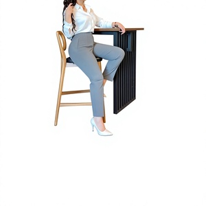 กางเกงชิโนผ้าแคนวาสสั่งทำขายส่งสำหรับผู้หญิง ระบายอากาศได้ดี เป็นมิตรกับสิ่งแวดล้อม แห้งเร็ว ยั่งยืน สีพื้น ทรงเข้ารูป ขอบเอวเรียบ - Product Image 3