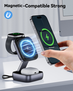 Estación de Carga Inalámbrica Rápida, Soporte Magnético para Teléfono, Cargador Inalámbrico Plegable y Portátil de 15W para Samsung, Cargador 3 en <span class=keywords><strong>1</strong></span> - Product Image 4