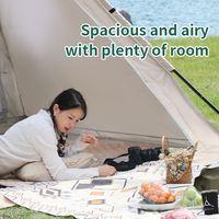 Tente indienne en tissu Oxford 210D camping tente pointue extérieure tente de camping familiale 3-5 personnes