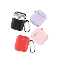 Étui en silicone souple antichoc avec porte-clés anti-perte compatible avec l'étui pour écouteurs TWS
