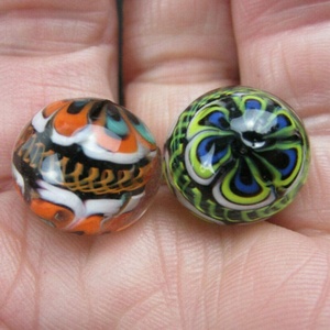 Biglie in Vetro Soffiato di <span class=keywords><strong>Murano</strong></span> Fatte a Mano, Design a Reticolo, 20mm, Tecnica Lampworking, Vetro Artistico per Bambini - Product Image 4