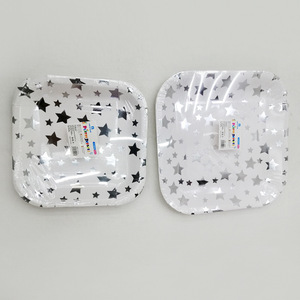 <span class=keywords><strong>Assiette</strong></span> en papier jetable motif étoile or et argent, idéale pour gâteaux, biscuits et bonbons – Nouveauté irrésistible ! - Product Image 4