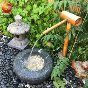 Estilo japonés piedra tazón de agua macetas olla de agua de la fuente de agua para paisaje casa jardín decoración