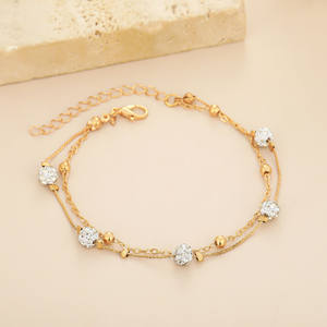 Nouveau femmes mode Double bracelets personnalité Joker Point perceuse or alliage fête Style à la mode ornements en gros - Product Image 3