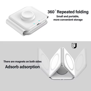 3-in-1 opvouwbare magnetische draadloze opladerstandaard voor iPhone 16 15 14 13 12 Pro/Max AirPods 3/2 station dock snellader houder - Product Image 4