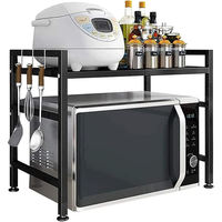 Support de rangement de comptoir extensible en métal de luxe de haute qualité pour micro-ondes et grille-pain, organisateur de bureau, vente en gros