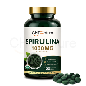 CHTNature OEM/ODM <span class=keywords><strong>Poudre</strong></span> de <span class=keywords><strong>Spiruline</strong></span> de Qualité Alimentaire 500mg 1000mg Comprimés de <span class=keywords><strong>Spiruline</strong></span> Biologique - Product Image 2
