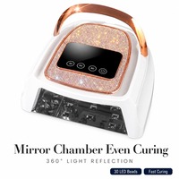 Lámpara de uñas LED UV recargable inalámbrica y secador de uñas inalámbrico de alta potencia. Pantalla LCD de diamante para esmalte de uñas en gel