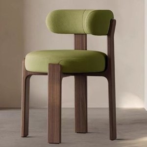 Sedia da Pranzo Moderna in Legno Massello, Sedia Imbottita con Schienale per Soggiorno e Hotel - Product Image 2
