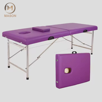 Table de massage pliable professionnelle portable moderne confortable pour la thérapie corporelle et la beauté du visage, éponge haute densité, acier inoxydable