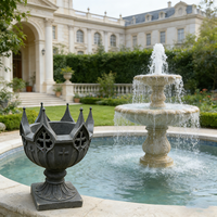 Pot de fleurs personnalisable en polyrésine, motif couronne gothique et statue nautique, style Château français, pour décoration de maison de vacances, fait main, pour dropshipping