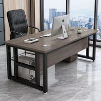 Bureau de direction moderne simple avec structure en acier et panneau en bois pour superviseurs – Combinaison