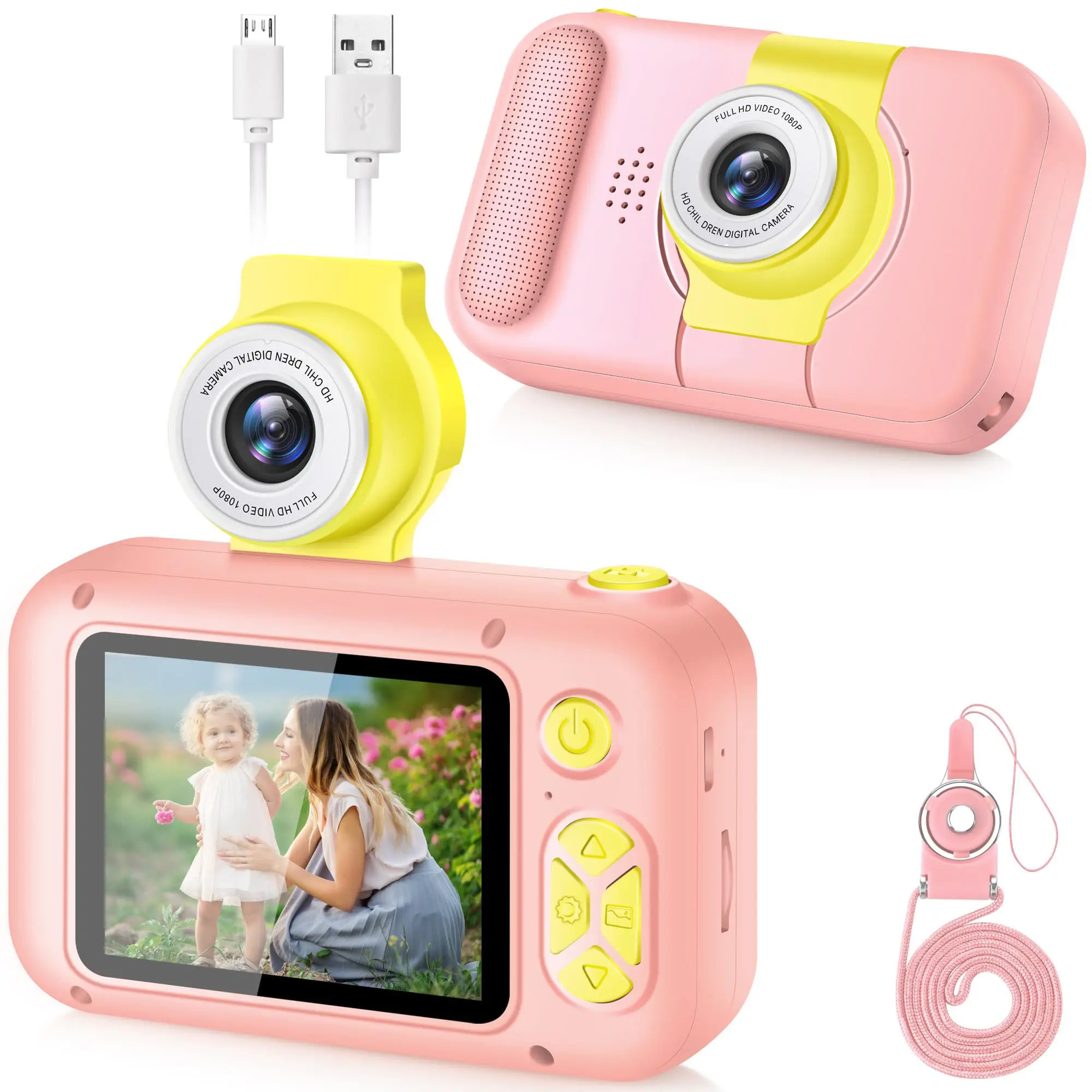 2024 фото селфи камера для малышей 1080p 2,4 дюймов перезаряжаемая детская мини дешевая цифровая камера игрушки Детская камера для детей подарок