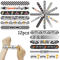 Bracelets de course à motif drapeau à carreaux |   Accessoires de fête amusants en PVC pour garçons et filles