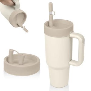 Couvercle de rechange pour gobelet Stanley 40oz avec couvercle de paille amélioré en silicone anti-déversement pour le dessus du gobelet Stanley avec couvercle de paille - Product Image 1