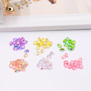 Strass pour nail art 5x7mm, ovales irisés à dos plat, décorations de nail art DIY scintillantes - Product Image 1