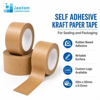Cinta de Papel Kraft Escribible Jastom con Adhesivo a Base de Goma para Marcar Cajas, Etiquetar y Empacar