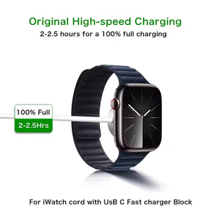 นาฬิกาแม่เหล็กแบบพกพาที่ชาร์จไร้สายสำหรับ <span class=keywords><strong>Apple</strong></span> <span class=keywords><strong>Watch</strong></span>, S10ซีรีส์ iWatch S9/9/8/7/6อัลตร้า5/4/3/2 <span class=keywords><strong>SE</strong></span> ชาร์จเร็ว USB Type C - Product Image 6