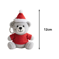 Logo de marque personnalisé Mini ours en peluche gris porte-clés ours en vrac Promotion pas cher peluche ours en peluche porte-clés avec t chemise rouge