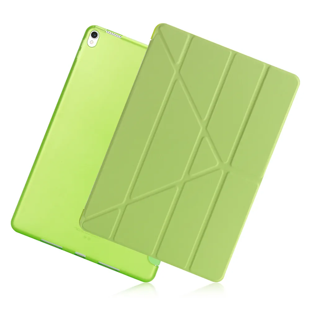 Fabbriche di fornitura diretta multi-fold in pelle per i casi ipad molle del silicone di tpu caso tablet per ipad pro 10.5 11 12 caso