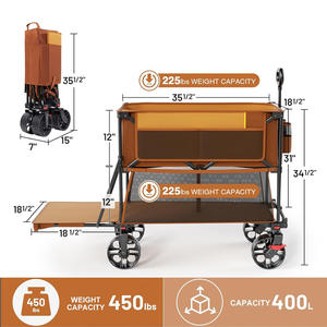Wagon de camping pliable à double couche, arrière ouvert, avec fonction de couchage pour enfants, pour les marchés extérieurs. - Product Image 6