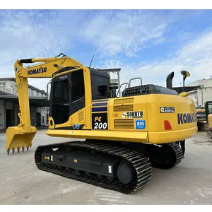 ค่อนข้างใหม่คุณภาพดีรถขุดมือสอง KOMATSU PC200 เครื่องขุดตีนตะขาบไฮดรอลิกขายร้อน