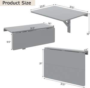 Legno Murphy scrivania tavolo a goccia risparmio di spazio pieghevole pieghevole scrivania parete pieghevole tavolo pieghevole montato a parete tavolo pieghevole - Product Image 3