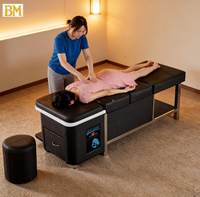 Lit de lavage électrique multifonctionnel pliable avec vapeur pour la tête et réservoir d'eau - Équipement de salon pour les soins capillaires et du cuir chevelu