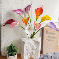 Vente en gros de grandes fleurs artificielles de calla blanches au toucher réel, tiges florales de simulation pour centre de table de mariage, décoration intérieure