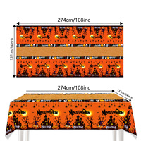 Nappe de table Halloween PE 137*274cm, toile d'araignée, jetable, rectangulaire, imperméable, décorations de fête, fournitures pour dîner