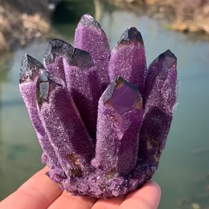 Cristal Pulido Artesanal en Racimo Morado para Decoración de Oficina y Colección, Venta al Por Mayor - Product Image 4