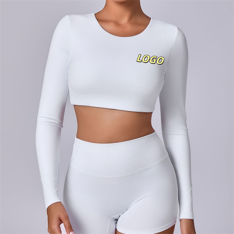 Autumn Winter Long Sleeve Sport Yoga Crop Tops Gym Pilates Running Fitness Clothes Tops