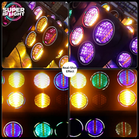 Lumière rétro COB DMX RDM 4x70W Golden Warm pour scène, concert, discothèque, fête, événement