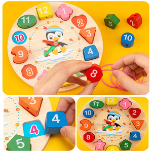 Set di Giocattoli Educativi <span class=keywords><strong>Montessori</strong></span> <span class=keywords><strong>per</strong></span> Bambini, Giochi da Tavolo con Puzzle di Animali in Legno, Orologio e Abbinamenti Musicali <span class=keywords><strong>per</strong></span> Bambini e Bambine - Product Image 5