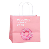 Sac en papier kraft écologique personnalisé avec poignée torsadée pour boulangerie, desserts, biscuits, vente en gros, emballage de détail, fournisseur