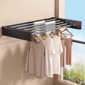 60cm Drying Space 304 Stainless Steel Tube Heavy Duty 23/31 Inch <strong>Wall</strong> <strong>Mounted</strong> <strong>Clothes</strong> Drying Rack With 4/5 <strong>Rails</strong> - Product Image 5