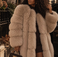 Manteau d'hiver pour femme en fourrure de renard véritable, épais et chaud, idéal pour les soirées, les fêtes ou comme cadeau de Noël