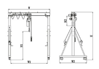 Mini-grue portative mobile à portique pour atelier, hauteur de levage 3 m, 2 tonnes, 3 tonnes, 4 tonnes - Prix