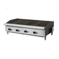 Barbecue à gaz autoportant en acier inoxydable, équipement lourd de cuisine commerciale, gril à gaz de 12 pouces avec soupape de sécurité
