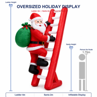 Père Noël gonflable OEM ODM, figurine de Père Noël gonflable sur mesure, statue de Père Noël gonflable pour fête en plein air, directement de l'usine