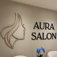 Letras Metálicas Decorativas para Pared, Letras Metálicas Doradas Cepilladas, Letrero de Lujo para Fachada, Letrero para Exteriores, Letras Metálicas Cortadas con Láser