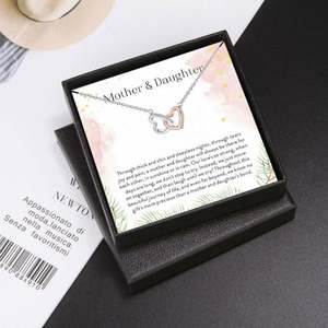 Collar de Acero Inoxidable con Corazón Bicolor Entrelazado Infinito Clásico para Mujer, Ideal para Regalo de Compromiso, Venta al por Mayor - Product Image 1