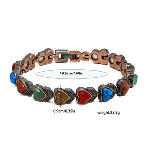 Anello Magnetico Retrò in Lega di Zinco a Forma di Cuore e Croce, Turchese Anticato, Creativo e alla Moda, <span class=keywords><strong>per</strong></span> Anniversario, <span class=keywords><strong>Coppia</strong></span> - Product Image 4
