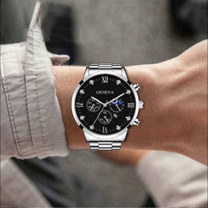 Hot Sale Fashion Men's Stainless Steel Watch Minimalist Casual Wristwatch Rudder Bracelet Quartz Watch Set Men's Jewelry <strong>Gift</strong> - Product Image 5