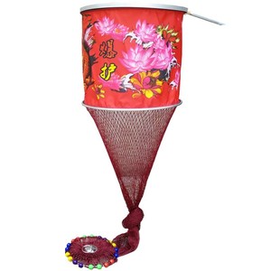 Red de pesca portátil de nailon floral con forma de cesta para la protección de la pesca - Product Image 1