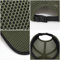 Casquette de baseball en maille personnalisée avec patch brodé montagne, vert olive, respirante, pour randonnée en extérieur, style trucker, fermeture snapback, vente en gros