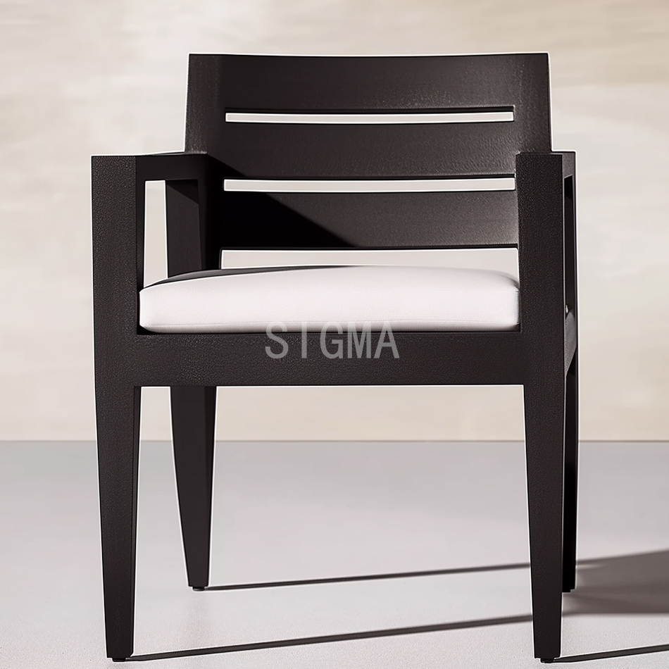 Manufacturer New Design Wholesale High Quality Metal Aluminum Frame Base Set Centre Dining Table Rectangle Aluminium Chair