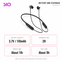 Ear Buds Nirkabel 5.2 Earphone Neckband 11 Jam Waktu Bermain 9 Jam Waktu Bicara 110 Jam Waktu Siaga Speaker 10mm untuk Olahraga Lari Gym Workout