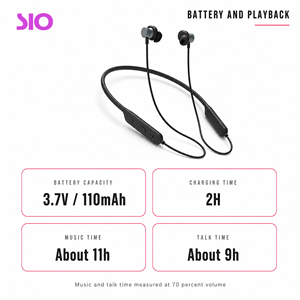 <span class=keywords><strong>Auricolari</strong></span> Wireless 5.2 con Fascia da Collo, 11 Ore di Riproduzione, 9 Ore di Conversazione, 110 Ore in Standby, Altoparlante da 10mm per Sport, Corsa, Palestra, Allenamento - Product Image 6