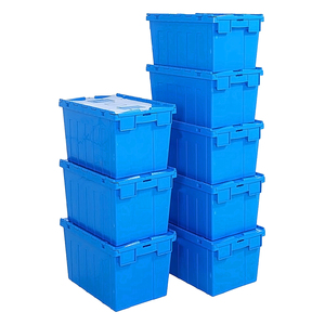 Attached Lid Container Tote Box Plastic High Quality Plastic Tote Box Attached Lid Storage Container For Warehouse